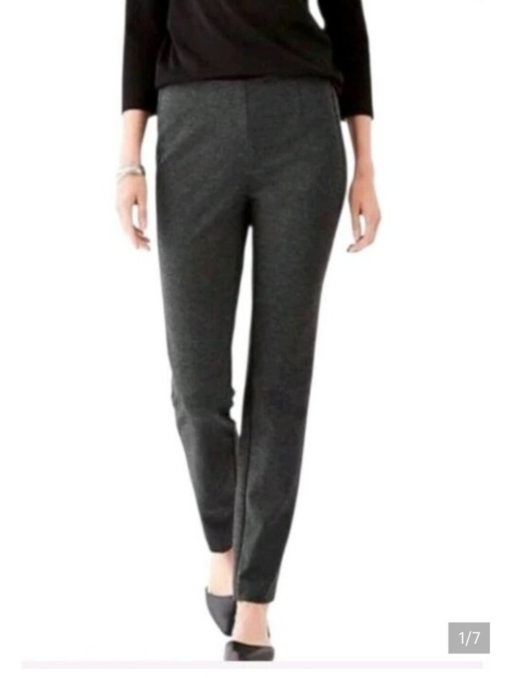 J. Jill Charcoal Ponte Slim Leg Pants